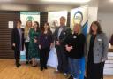 Chris Martin, Social Enterprise Scotland CEO, celebrates with representatives and social enterprises at Bailliefields Community Hub