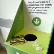 RECYLE: The collection box in Specsavers Alloa.