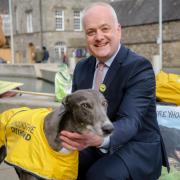 CAMPAIGN: Mark Ruskell joined members of the Unbound the Greyhound coalition outside the Scottish Parliament.