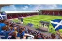 An artist's impression shows how the Dunfermline City Fan Zone could look this summer.