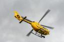The air ambulance arriving in Sauchie.