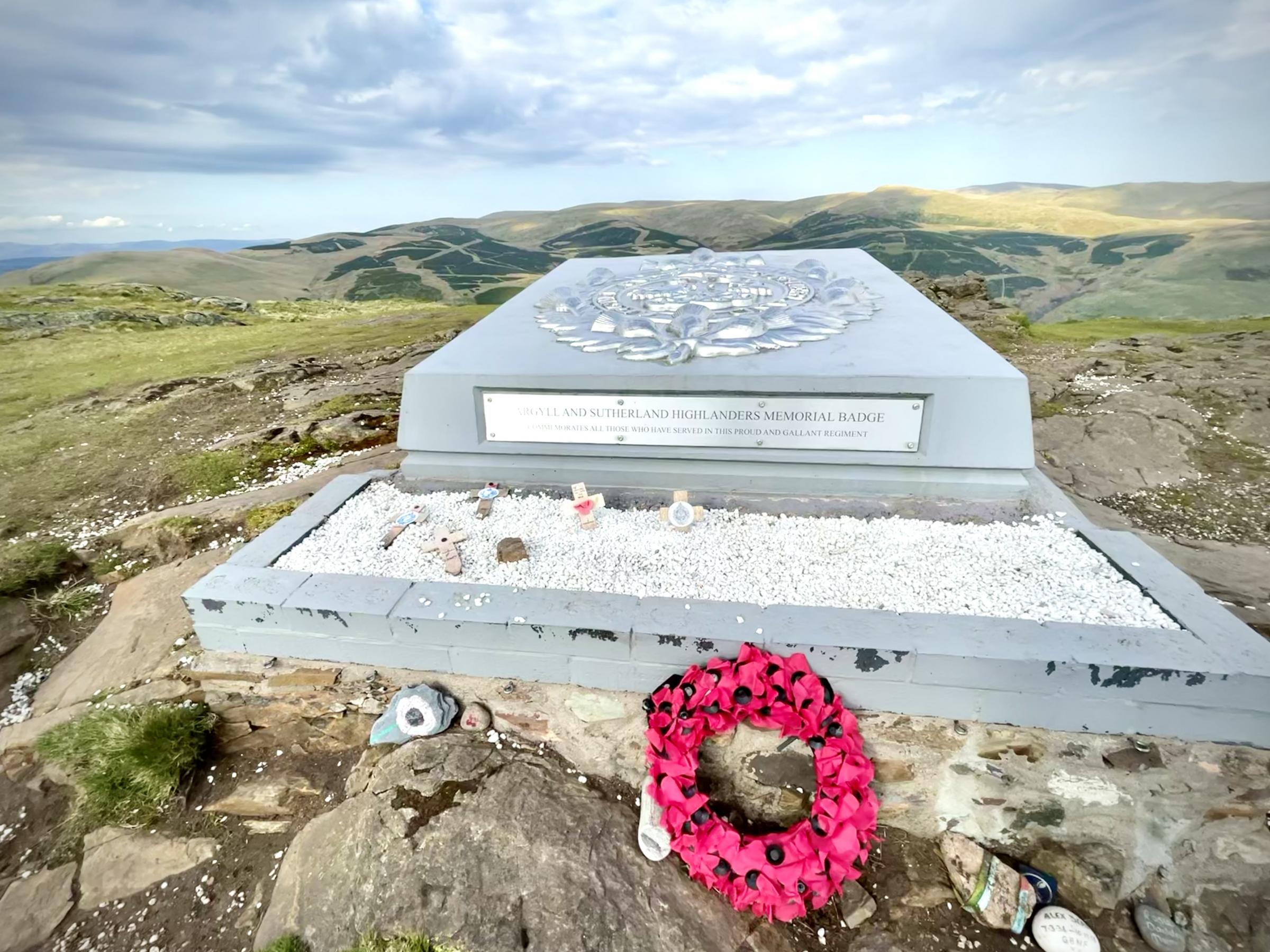 The Argylls memorial atop Dumyat was a real source of pride for David