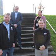 Gordon Nelson, Jullie Hayward, Peter Archibald and Liam Anderson at Alloa's Forth Valley College campus