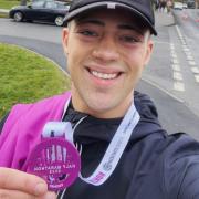 TWO-IN-ONE: David James McNaughton completed a boxing match and a half marathon in one weekend, raising funds for Cancer Research UK in memory of his granddad