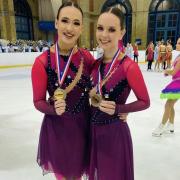 HISTORY MAKERS: Eilidh and Katie were part of the first Scottish team to represent Great Britain at the skating world championships.