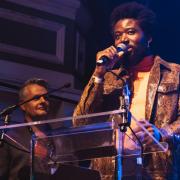Alloysious Massaquoi, of Young Fathers, receiving the award last night