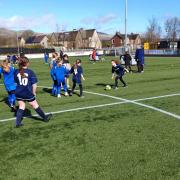 Primary school kids enjoying their football at the Recs