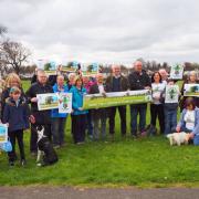 Save Tullibody Public Park campaigners with Patrick Harvie and Mark Ruskell
