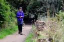 Ramblers Scotland president Lucy Wallace auditing a path