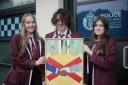 ART: Abby Patterson, Peter Gardner and Kaitlyn Alcock from Alloa Academy created the piece for the police station at Kilncraigs
