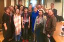 COMMITMENT: FM Nicola Sturgeon, Clacks Council leader Ellen Forson and MSP Keith Brown with a group of care experienced Clacks young people who met the first minister in parliament