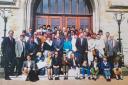 FRIENDS FROM FRANCE: French visitors from La Ville-aux-Dames and members of Dollar Twinning Committee outside Alloa Town Hall in July 1991 when an official reception was held by Clackmannan District Council as part of 10 year aniversary celebrations.