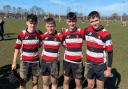 Layton (second from left) and Robbie (far right) have been selected for the upcoming U16s Scottish Regional Rugby Championship
