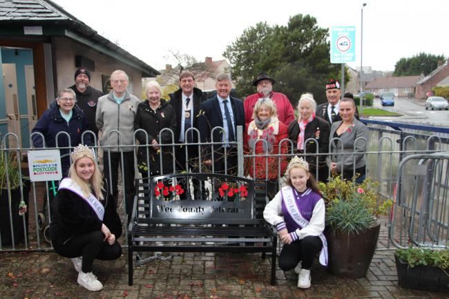 The bench was presented to Wee County Veterans at the weekend