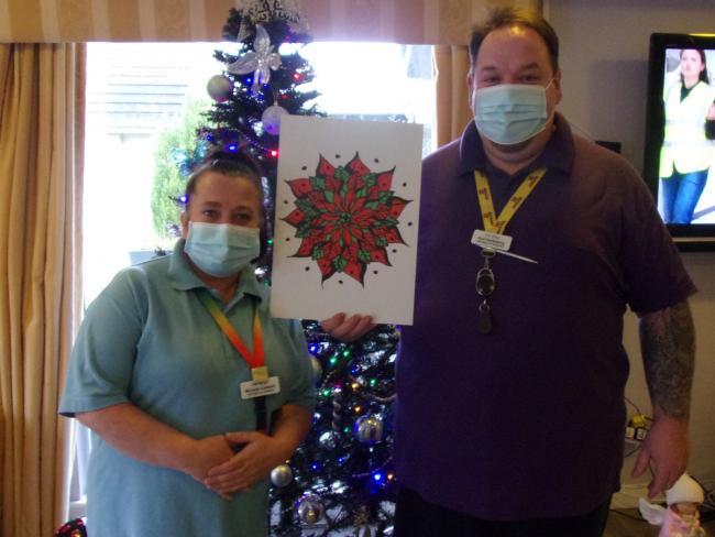 Residents, staff and groups worked together to create the design for Marchglen Care Home's Christmas card