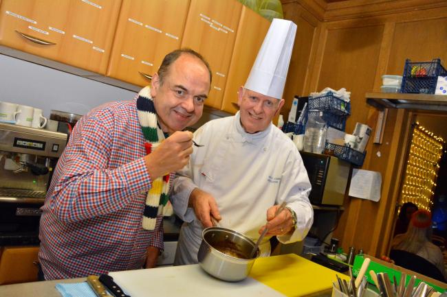 Chefs John Higgins and Billy Campbell at St Mungo's Community Café in Alloa - Picture by Jan van der Merwe