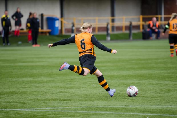 Molly Williams in action against East Fife last week. Photo by Ben Montgomery