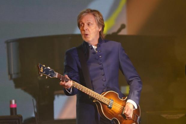 Sir Paul McCartney playing the Glastonbury Festival 2022