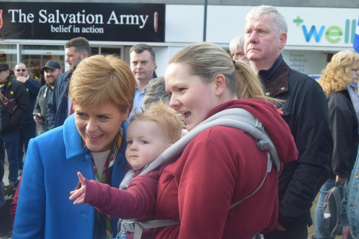 IN ALLOA: First Minister Nicola Sturgeon on the campaign trail with MP John Nicolson in 2019 - Picture by Andrew Milligan/PA Wire