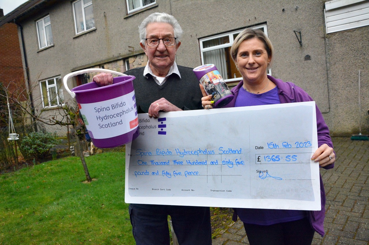 FUNDRAISER: Mays husband David and their daughters raised over £1000 for Spina Bifida Hydrocephalus Scotland. Picture by Jan van der Merwe.