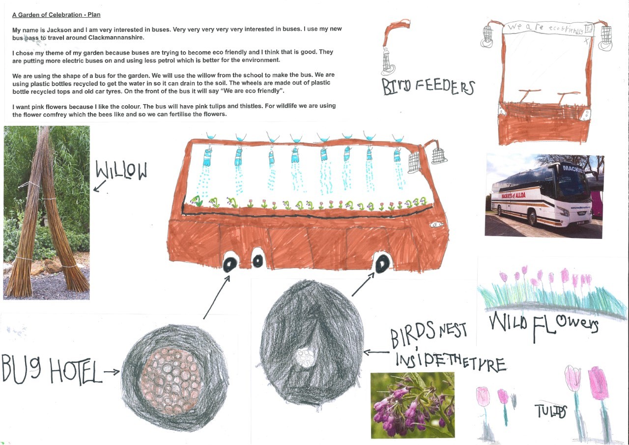 WINNER: Jackson Mackenzies bus-shaped garden design was one of the competition winners.