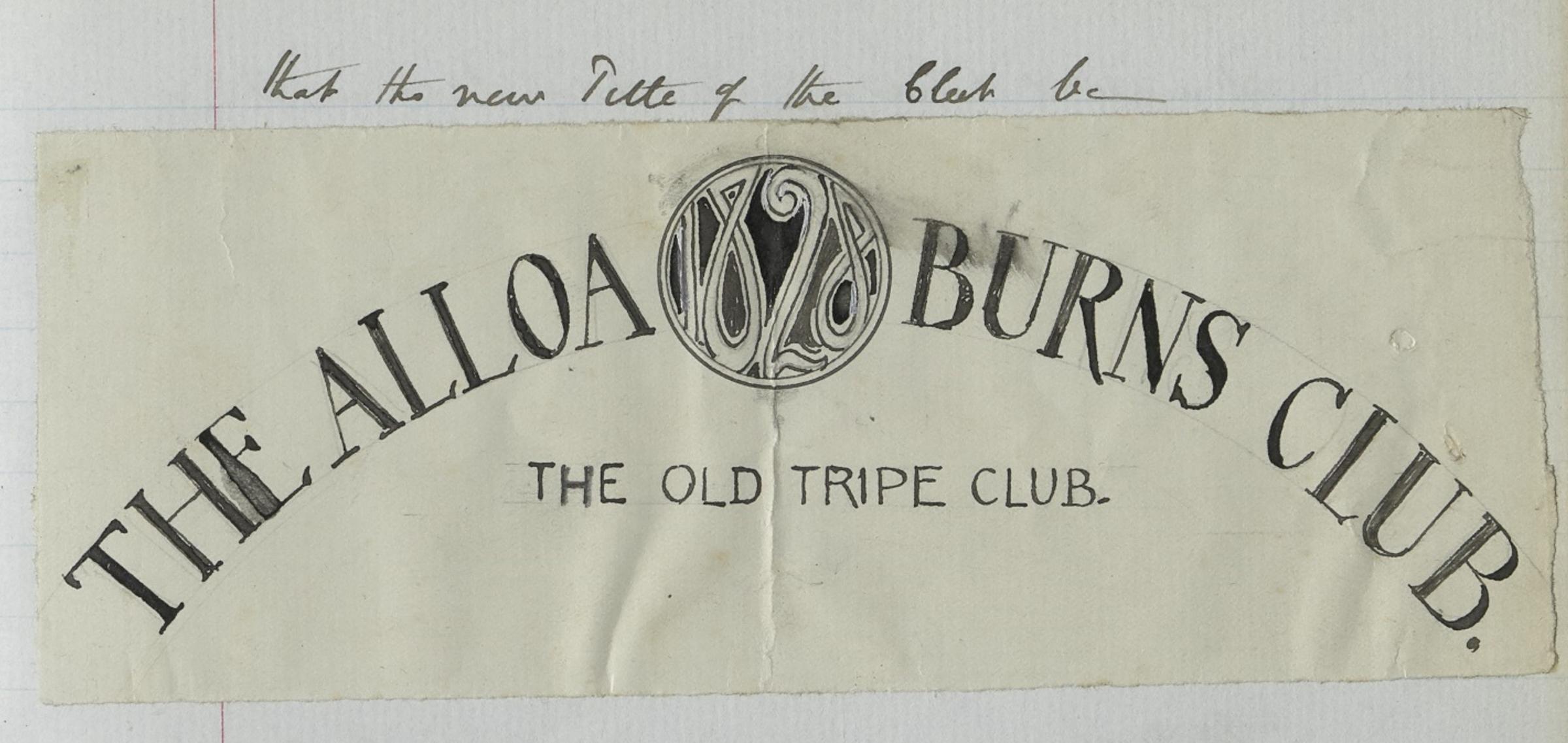 THE OLD TRIPE CLUB: The first record of the club changing its name