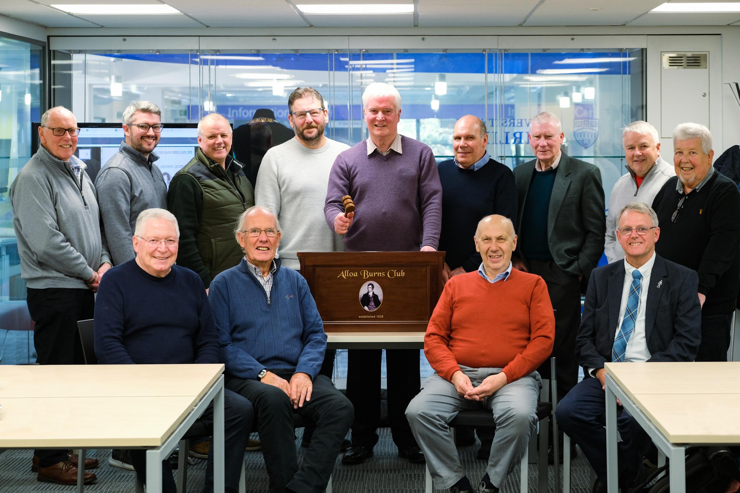 CELEBRATION: Members of the club were invited to the university last week before the physical records went to the Speirs Centre in Alloa - Picture by Glenn Bailes