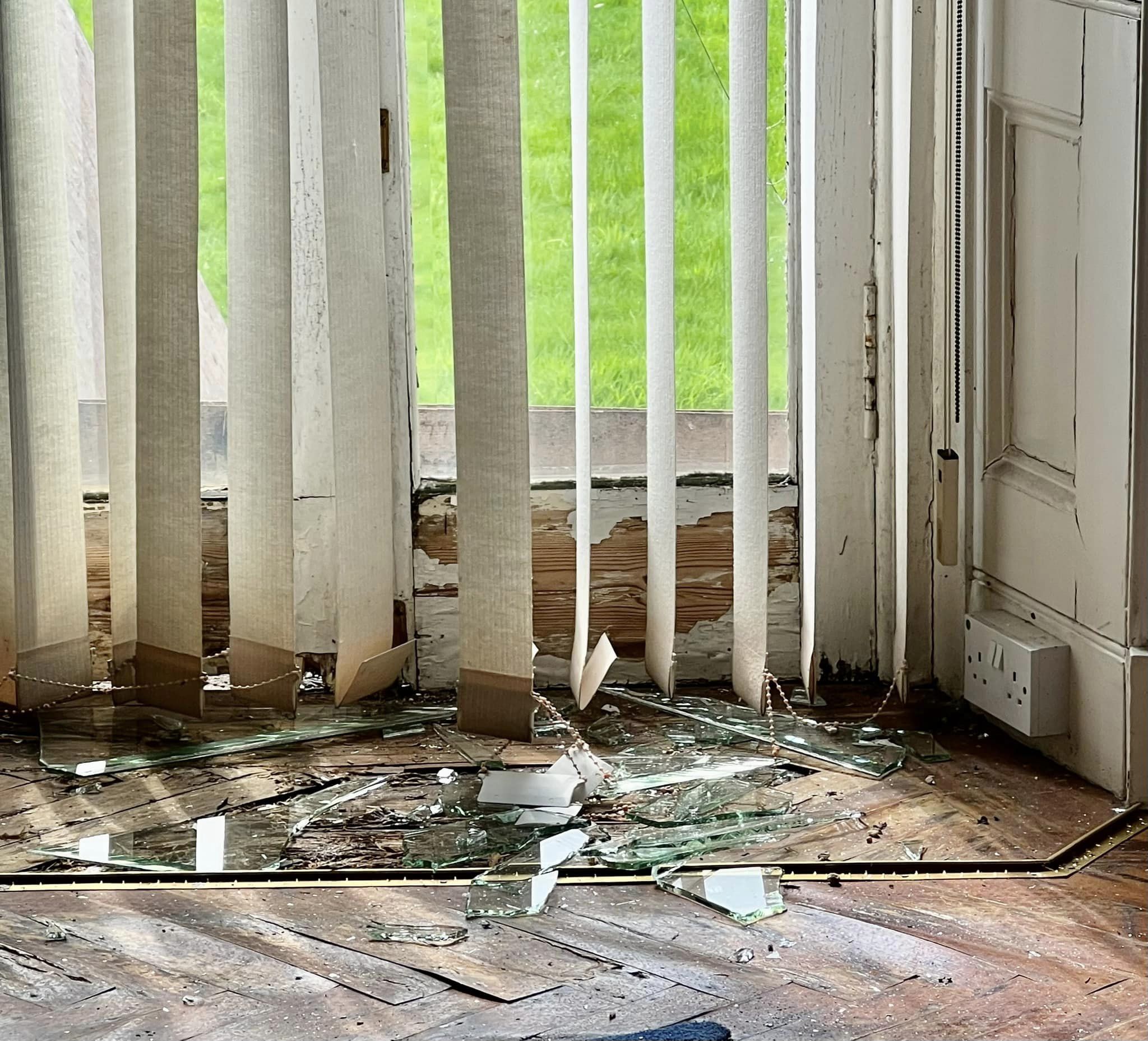 SMASH: Windows were damaged after vandals targeted Harvey House last week