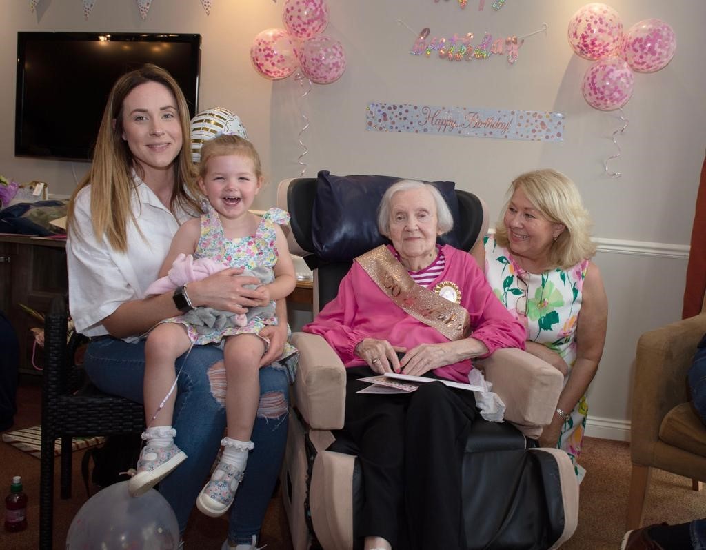 CENTENARIAN: Betty Taylor celebrated her 100th birthday surrounded by her family. Pictures provided by Meallmore.