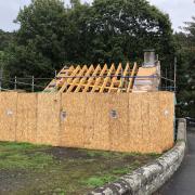 NEW TIMBER: The roof is being upgraded with original slates to be reinstated