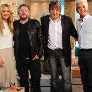 Sauchie's Malcolm Robinson (second from right) with actress Amanda Holden, singer-songwriter Sean Ryder and presenter Phillip Schofield when he worked with ITV's This Morning