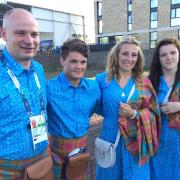 Colin, left, at the Glasgow Commonwealth Games in 2014, is delighted to see wrestling return to Tullibody
