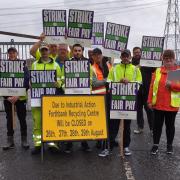 ACTION: UNISON members were at the Forthbank picket line as strikes began on Friday