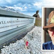 PROUD: David showed tremendous dedication to tte Argylls memorial atop Dumyat