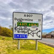 Derogatory messages have appeared on Alloa road signs.
