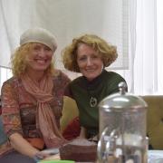 Jeannette MacDougall, who was visiting from the Southwest School of Art in San Antonio - Texas, with writer and model May Queen Macleod