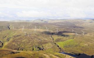 CONCERNS: Friends of the Ochils believe further wind farms would lead to loss of attractiveness in the popular hills above Clacks - pictured is the existing Burnfoot Hill Wind Farm