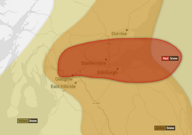 Met Office upgrade Clackmannanshire weather warning to RED | Alloa and  Hillfoots Advertiser